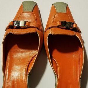 Prada orange mules shoes
